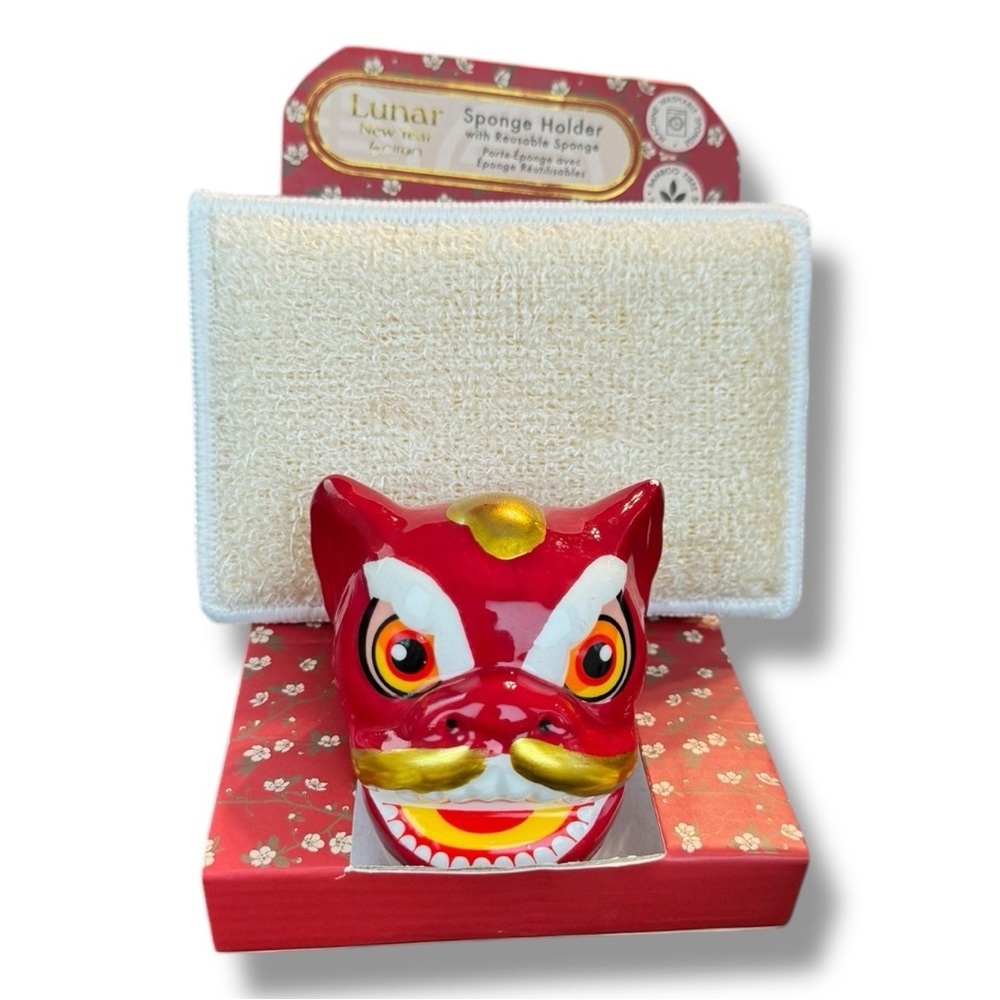 New dragon lion lunar new year sponge holder​